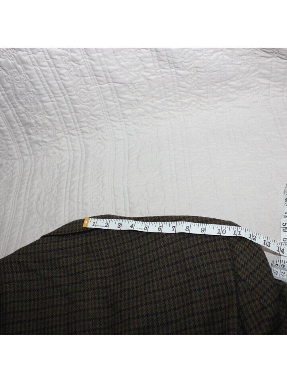 Burberrys Mens Vintage Sport Coat Wool Green Navy Houndstooth see measurements - Picture 11 of 14